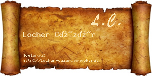 Locher Cézár névjegykártya